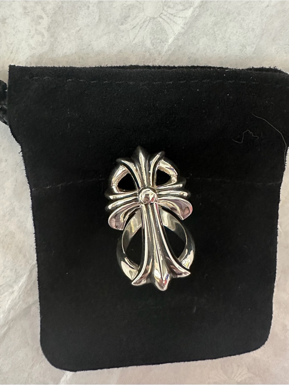 Silver Chrome Hearts Infinity Ring, US size 6